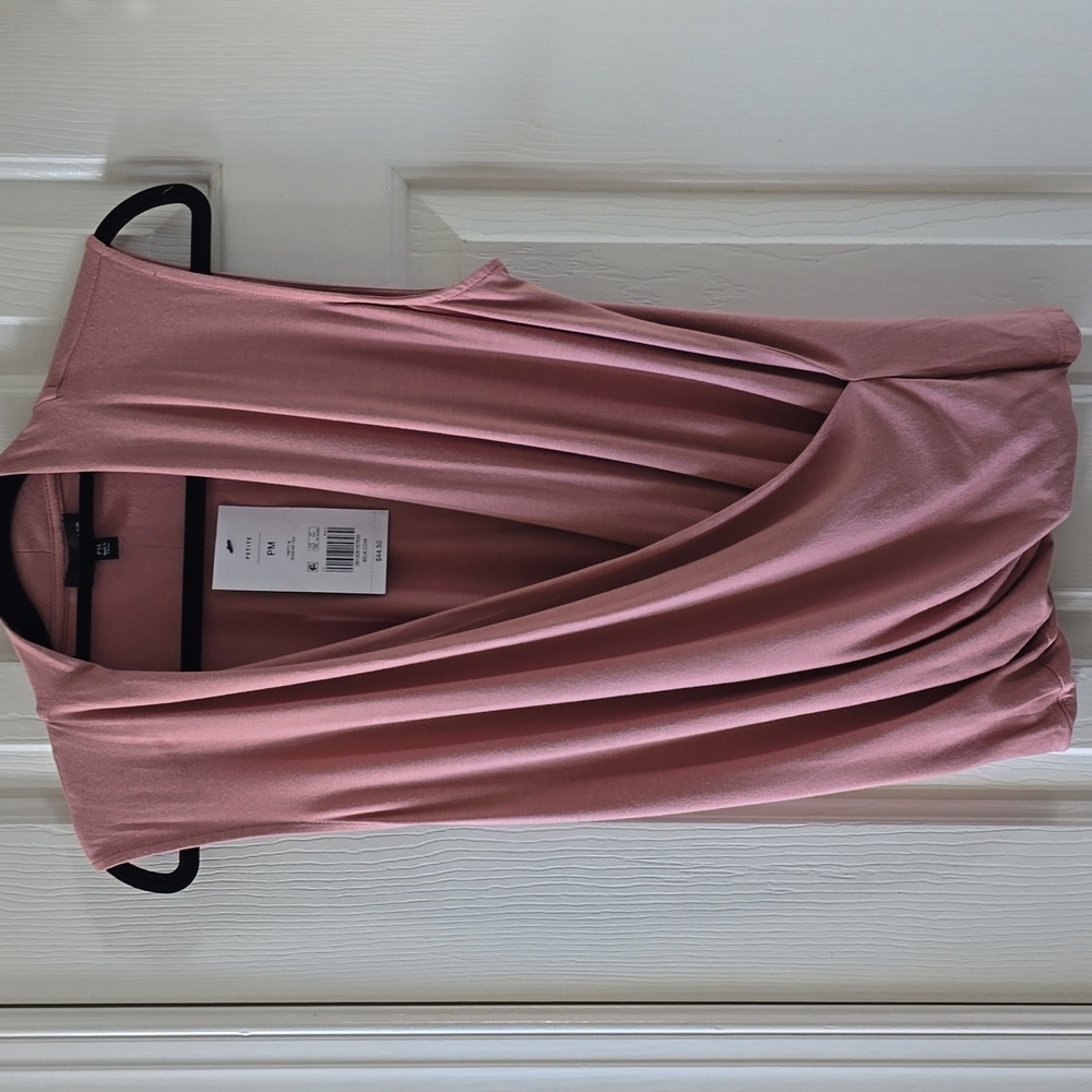 THE LIMITED BRAND WOMEN'S PETITE MAUVE CRISS-CROSS SLEEVELESS SUMMER TOP PM